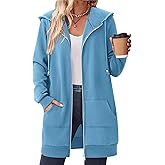 Zeagoo Women's Zip Up Hoodies Long Tunic Sweatshirts Oversized Fleece Casual Long Sleeve 2026 Fall Hoodie Jacket Coat