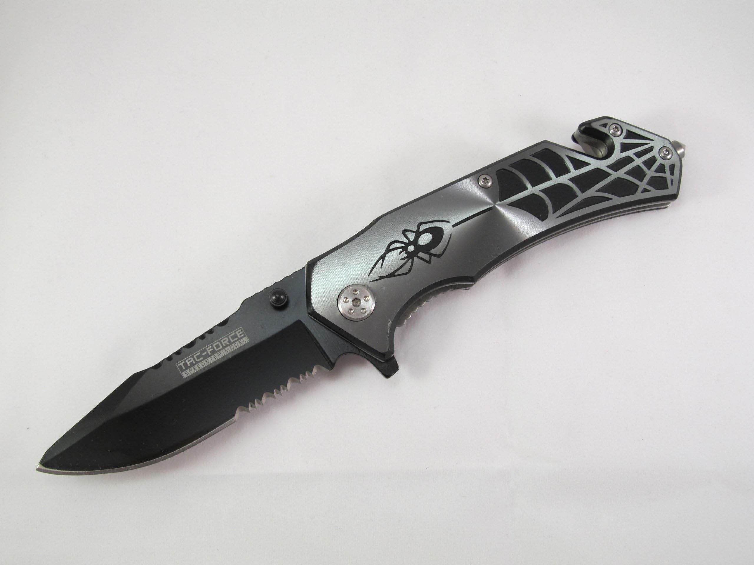 Reel Steel Spider Assisted Action Pocket Knife Titanium Inlay Black