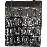 VNGATOR black Genuine Crocodile hornback Leather Wallet for Men, real handmade alligator Skin Bifold Wallet