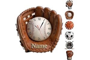 Custom Baseball Wall Clock with Name, Personalized Baseball Wall Clock, Custom Sport Themed Decor for Bedroom Game Room Offic
