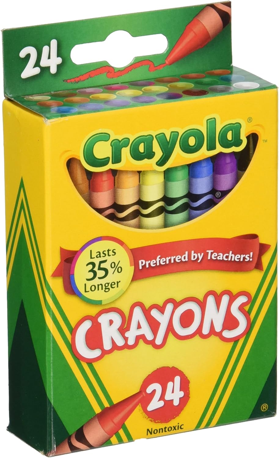 Crayola Box of Crayons NonToxic Color Coloring School Supplies, 24 Count, 3 Pack (5200243