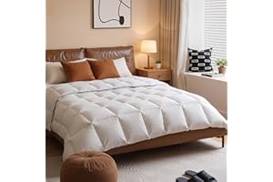 OASWET Extra Fluffy White Goose Down Comforter Queen Size - All Season Luxury Down Duvet Insert Hotel Bedding Comforters Oeko Certified 480 Thread Count High Fill Power - 90x90 Inches