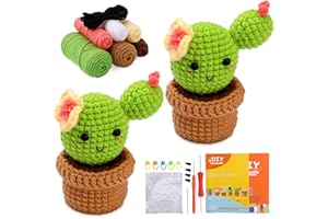 Kollase Crochet Kit for Beginners, Crochet Starter Kit, with Step-by-Step Video Tutorials, Crocheting Yarn, Crocheting Hooks, Stitch Markers and Polyester Fiber Filling Stuff - 1 Crocheting Plant