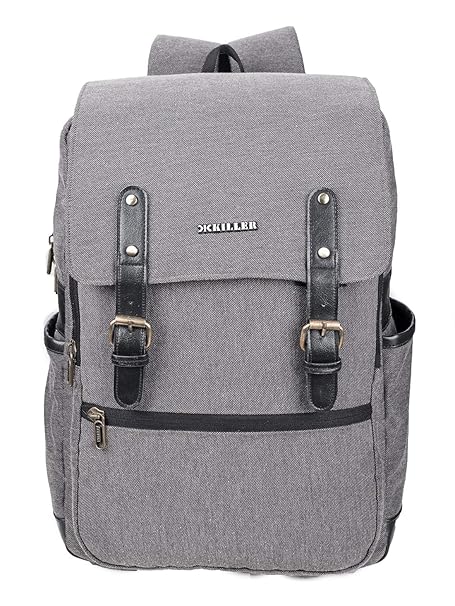 Killer Ripon Trendy Stylish Waterproof Dark Grey Canvas Casual Laptop Backpack