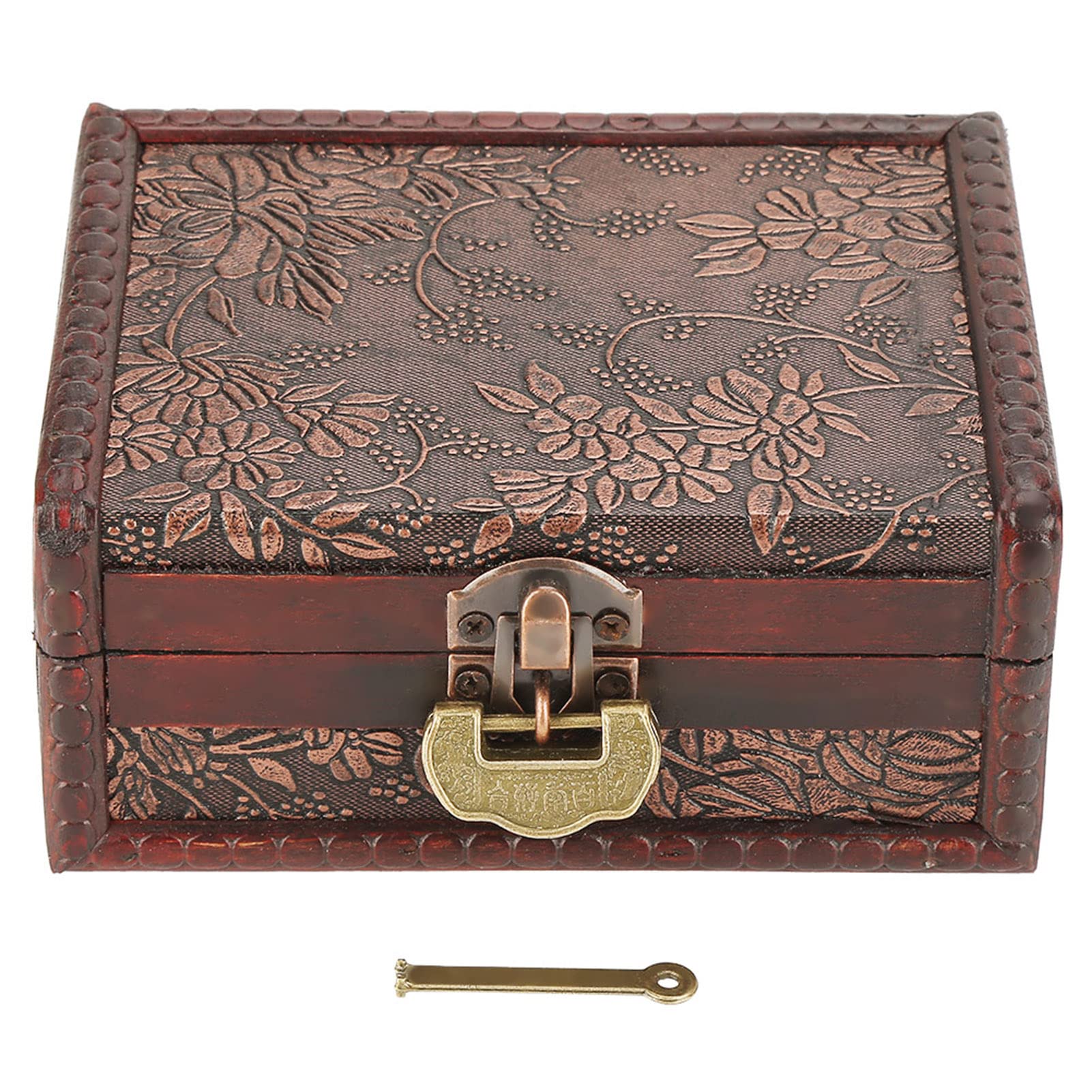 14.5x11x6.5cm Antique Old Decorative Storage Organizer Jewelry Treasure Box OrganizerVintage Wooden Storage Box for Woman Gifts Other Collectibles