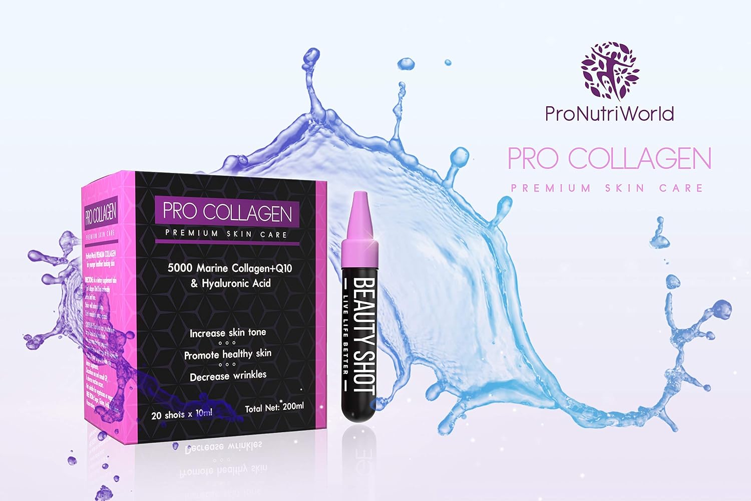 ProNutriWorld Premium Liquid Marine Collagen Shots 5000mg, Hydrolysed Fish Collagen Peptides with Hyaluronic Acid - Image 5