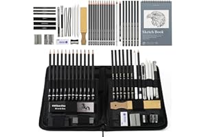 Brusarth 42 Pack Drawing Set Sketching Kit, Pro Art Sketch Supplies with Sketchbook, Include Graphite Pencil, Charcoal Pencil, Sharpener, Eraser Art Supplies for Artists Adults Teens Beginner