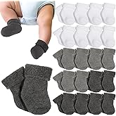 Janmercy 20 Pair Preemie Socks Baby Boy Girls Newborn Premature Terry Cotton Socks for Unisex Baby