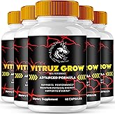 Vitruz Grow for Men Capsules, Official Vitruz Grow Supplement Pills - Maximum Strength Performance Premium Support, All Natural VitruzGrow Capsulas Overall Health and Wellness Reviews (5 Pack)