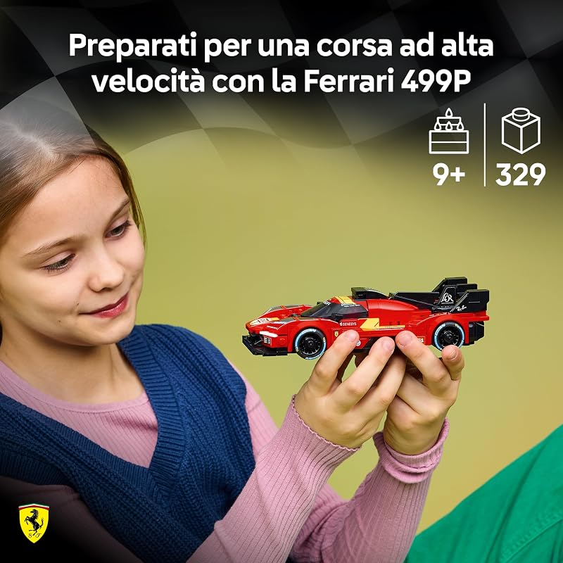 Speed Champions Ferrari 499P Macchina Giocattolo - Modello STEM di Auto da Corsa con Minifigure da Collezione - Gadget Sportivo Regalo per Bambini da 9 Anni in su e per Fan dei Motorsport - 77261 — foto 2 di 8