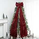 Hismir Christmas Tree Topper Bow,67x16 Inch Velvet Extra Large Room Decor Ribbon Bow for Wedding Engagement Birthday Party,Giant Xmas Bow Decorations for Home Wreath Door Wall(Burgundy)
