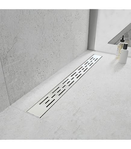 Shower Drain, HTOH 2 in 1 Linear Shower Drain 24 Inch( Brushed Nickel