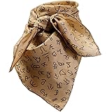 Wyoming Traders Tan Wild Rag with Brands, 34.5 Inch by 34.5 Inch Square