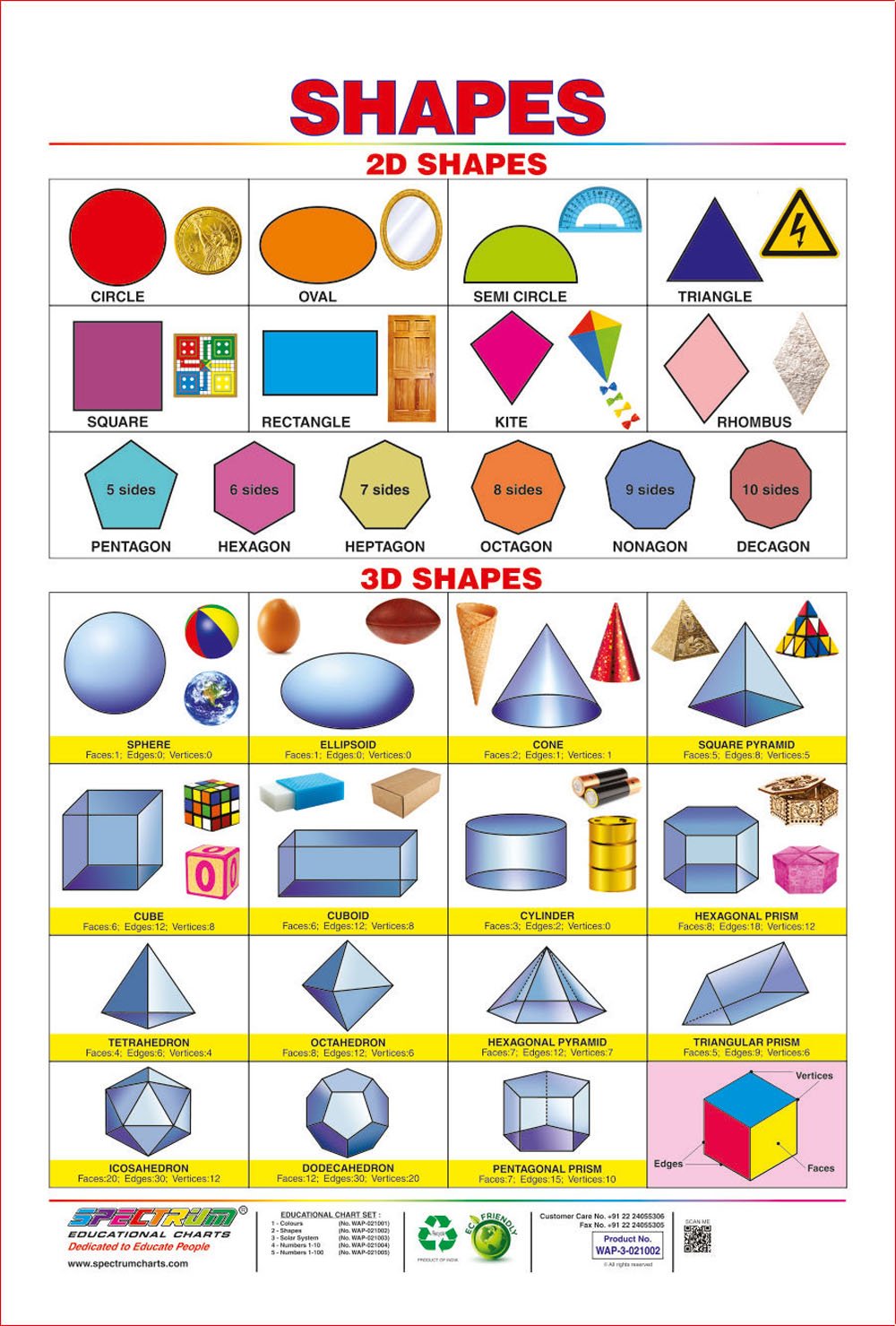 Buy Spectrum Pre School Kids Learning Laminated 2D And 3D Shapes Name Buy Spectrum Pre School Kids Learning Laminated 2D And 3D Shapes Name