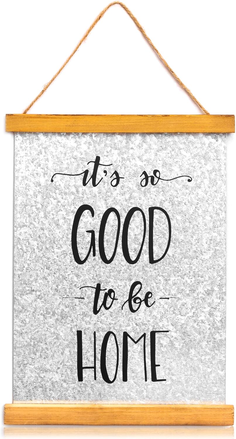 Metal Welcome Sign for Farmhouse Wall Decor, It's So Good to Be Home (11 x 8 In)