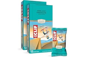 CLIF BARS - Energy Bars - Cool Mint Chocolate - With Caffeine - Made with Organic Oats - Plant Based Food - Vegetarian - Kosher (2.4 Ounce Protein Bars, 24 Count) Packaging May Vary