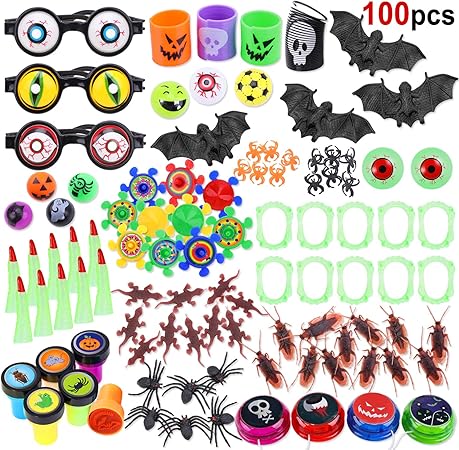 Amazon Howaf 100個 ハロウィン おもちゃ 子供用 バルク ハロウィン パーティー 記念品 ハロウィン 賞品 トリックオアトリート ハロウィン パーティー 学校教室でのご褒美 風船 バルーン おもちゃ