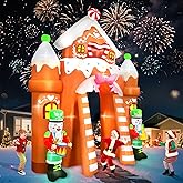 Kalolary 12FT Christmas Inflatable Archway Outdoor Decorations, Xmas Gingerbread Nutcracker Soldiers Arch Inflatable Blow Up Yard Decorations with Build-in Lights for Christmas Party Garden Lawn Decor