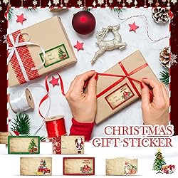 Outus 500 Pieces Christmas Tags Self Adhesive Gift