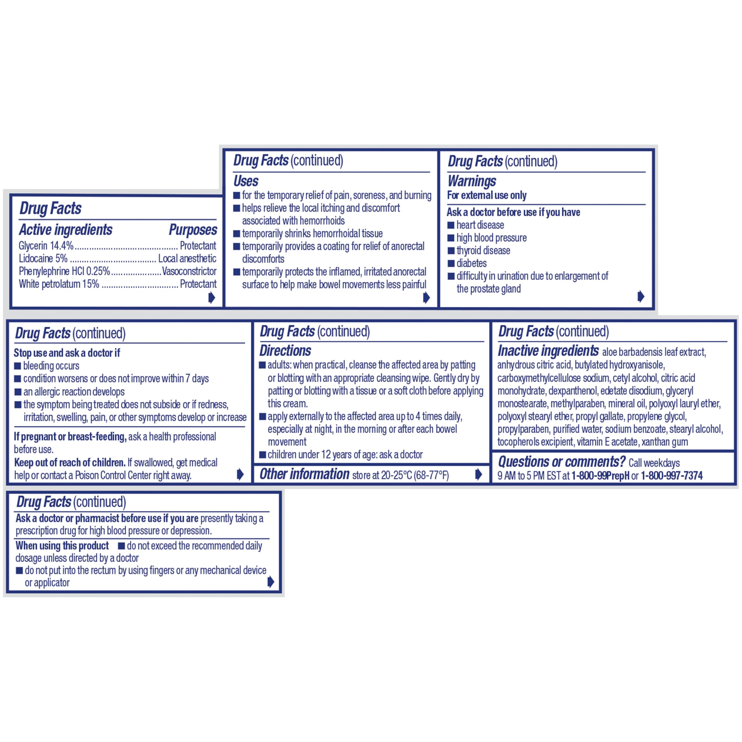Preparation H Rapid Relief Hemorrhoid Cream with Lidocaine, Numbing Relief for Swelling, Pain, Burning and Itching - 1 Oz Tube