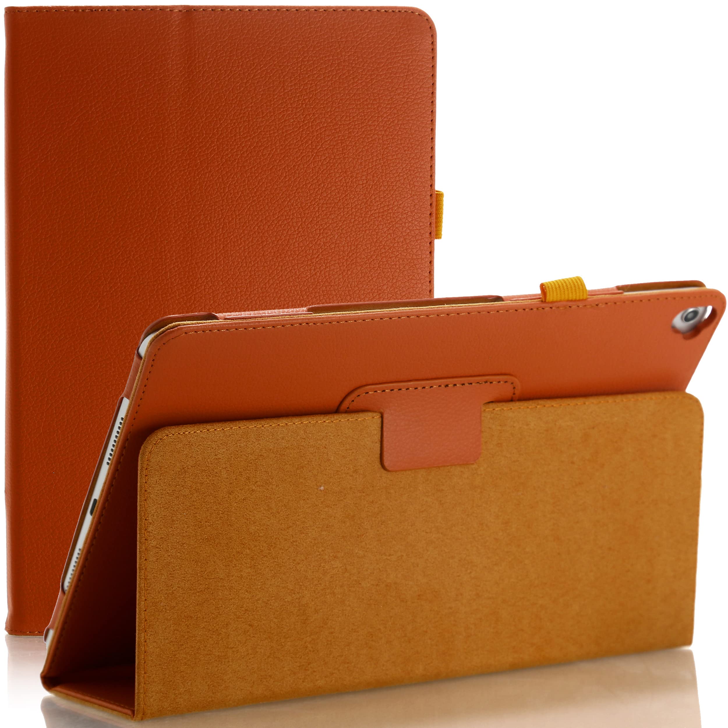 PU Leather Stand Folio Case for iPad 10.2 9th Generation (2021) 8th/7th Gen (2020/2019), iPad Pro 10.5 (2017), iPad Air 3 (2019) (Orange)
