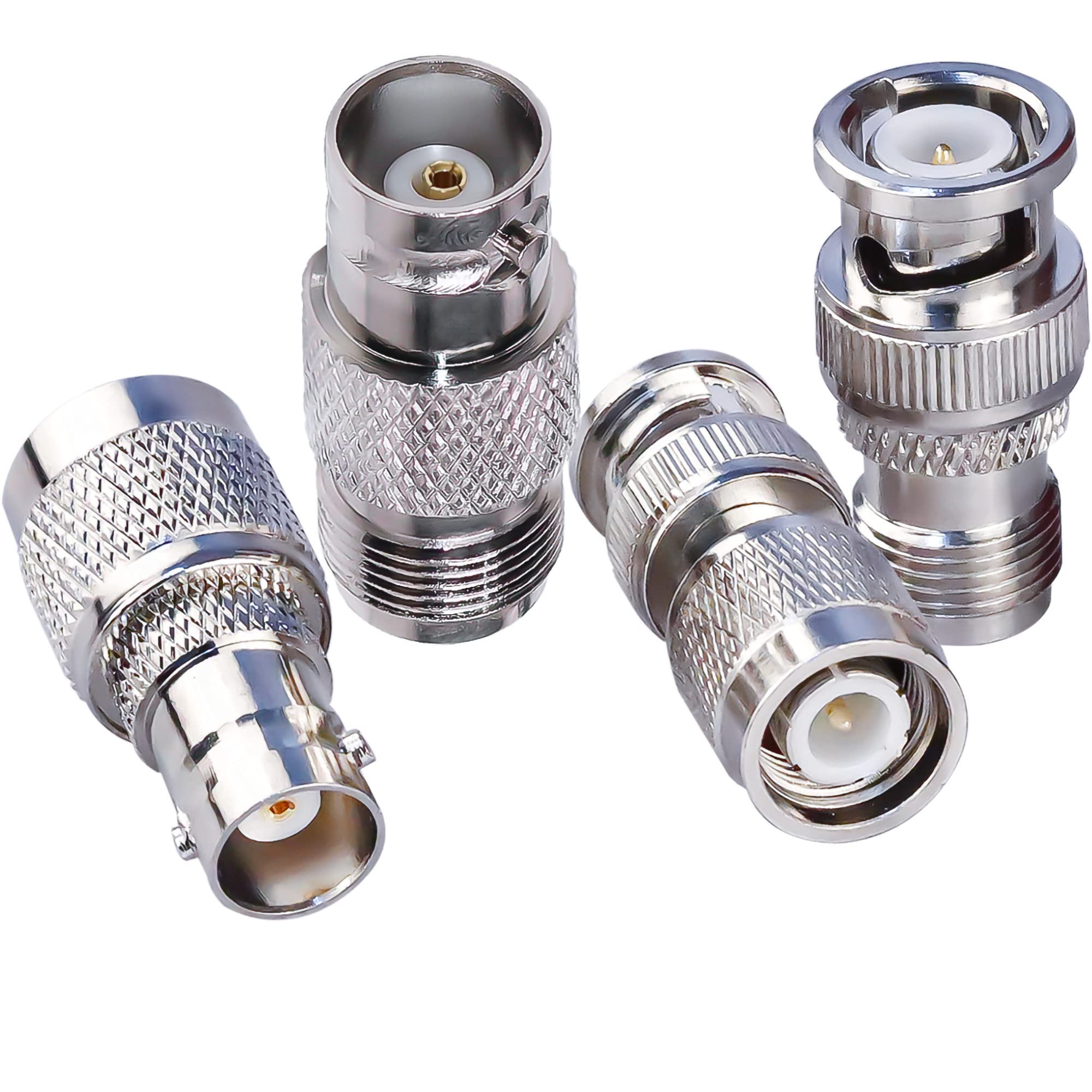 TUOLNK 4Pcs TNC to BNC RF Coax Adapter Kit - TNC Male/Female to BNC Male/Female Coaxial Connector for FPV CCTV WiFi Radios Telecom Antennas — image 1