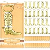 24 Pcs Cowboy Boot Bottle Openers Wedding Party Favors Metal Stainless Steel Bottle Openers with Exquisite Packaging for Wedding Birthday Anniversary, Gold