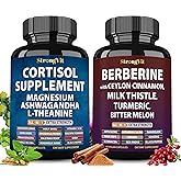 StrongVit Cortisol Supplement &amp; Berberine Complex Bundle (120 Capsules)