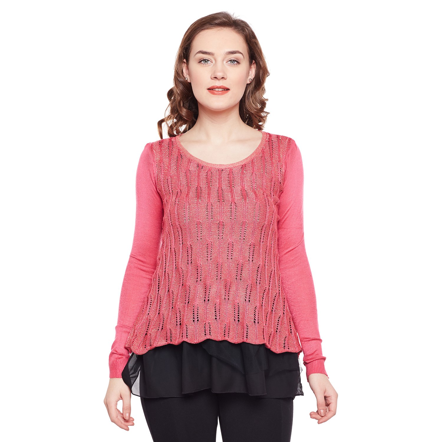 camey women's round neck sweaters pink