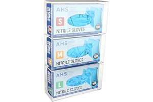 AHS Glove Dispenser Triple Glove Box Holder Wall Mount | Acrylic Plastic Glove Holder with Individual Compartments | Gloves S