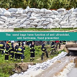 Windyun 200 Pcs White Empty Sandbags with Ties 18 x