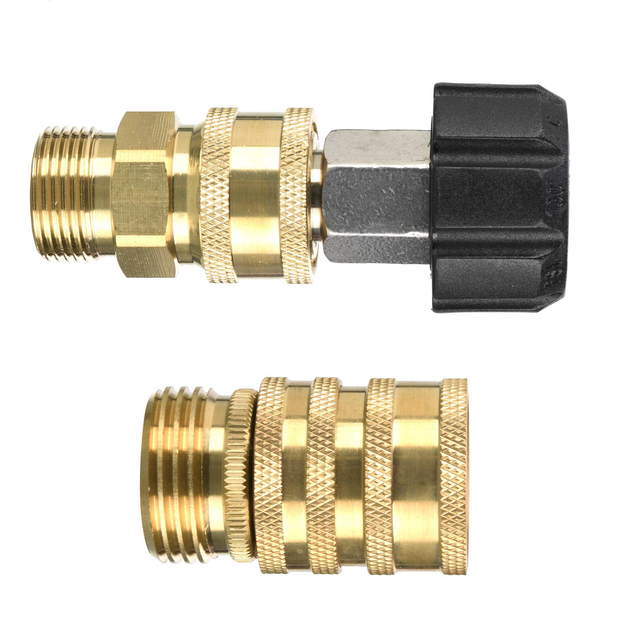 Tool Daily Pressure Washer Adapter Set, M22 to 3/8 Inch Quick Connect, 3/4 Inch to Quick Disconnect, Male M22 Hose Adapter, 9 Pack