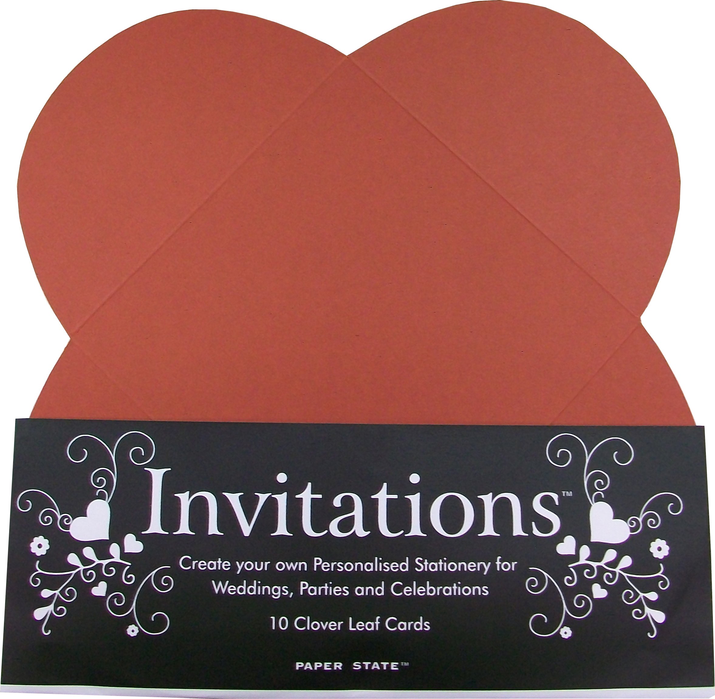 Paper State Invitations Cloverleaf Card - Ruby (10 Sheets)