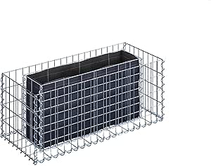 GABIONA Bancal Piedra Cesta de gavión Cuadrado (, Malla 5 x 10 cm ...