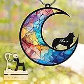 6'' Border Collie Dog Memorial Suncatcher Custom Name Dog Breeds Pet Ornament Window Car Hanging, Sympathy Gift Loss of Pet Passed Away Remembrance Gifts for Dog Lovers Home Decor SCD-B5-6-62