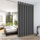 Deconovo Thermal Insulated Wide Width Blackout Curtain 100 x 84 Inch Dark Grey view 4