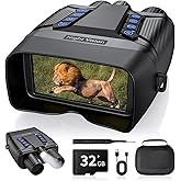 Night Vision Goggles, 4K Night Vision Binoculars, 3' Large Screen Infrared Binoculars with 5000mAH, 8X Digital Zoom Night Vision External Flashlight for Camping - Black