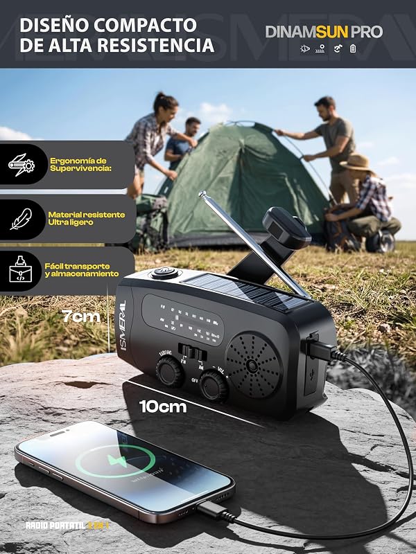 Radio Portatil 2000 mAh Radio FM/Am Linterna LED+ Sos +Manual Supervivencia — foto 5 de 8