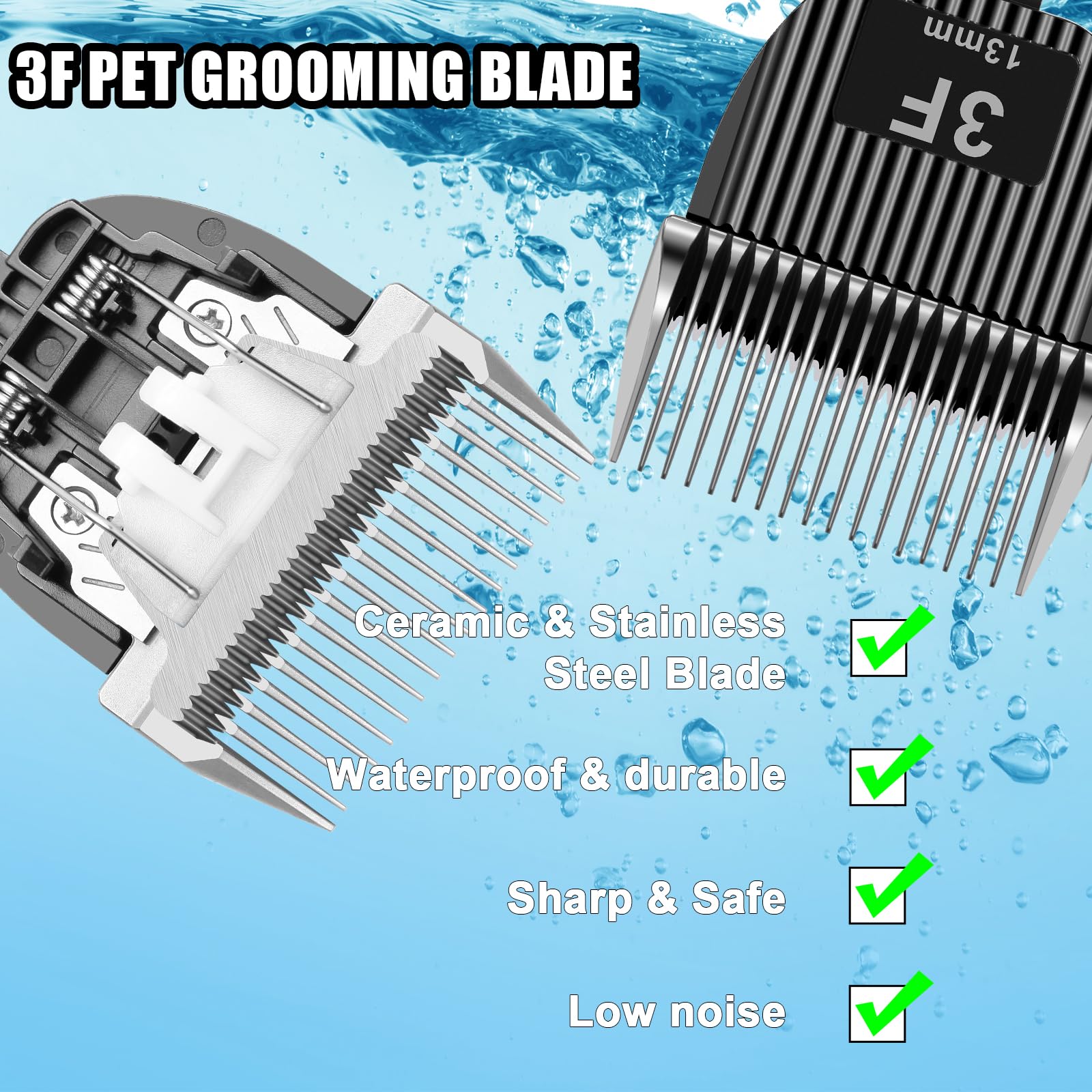 Condition photo showing New/Like New for yaziyir 2 pack dog grooming replacement blades compatible with oneisall dog low noise dog clipper & 