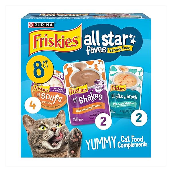 PURINA FRISKIES ALL-STAR FAVES WET CAT FOOD COMPLEMENTS VARIETY PACK – 8 CT. BOX