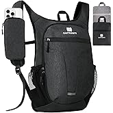 CLANTRILOBITE 20L Small Hiking Backpack for Women - Lightweight Packable Backpack for Men, Waterproof Foldable Daypack for Travel, Hiking, and Daily Use, Adjustable Chest Strap Multiple Pockets, Black