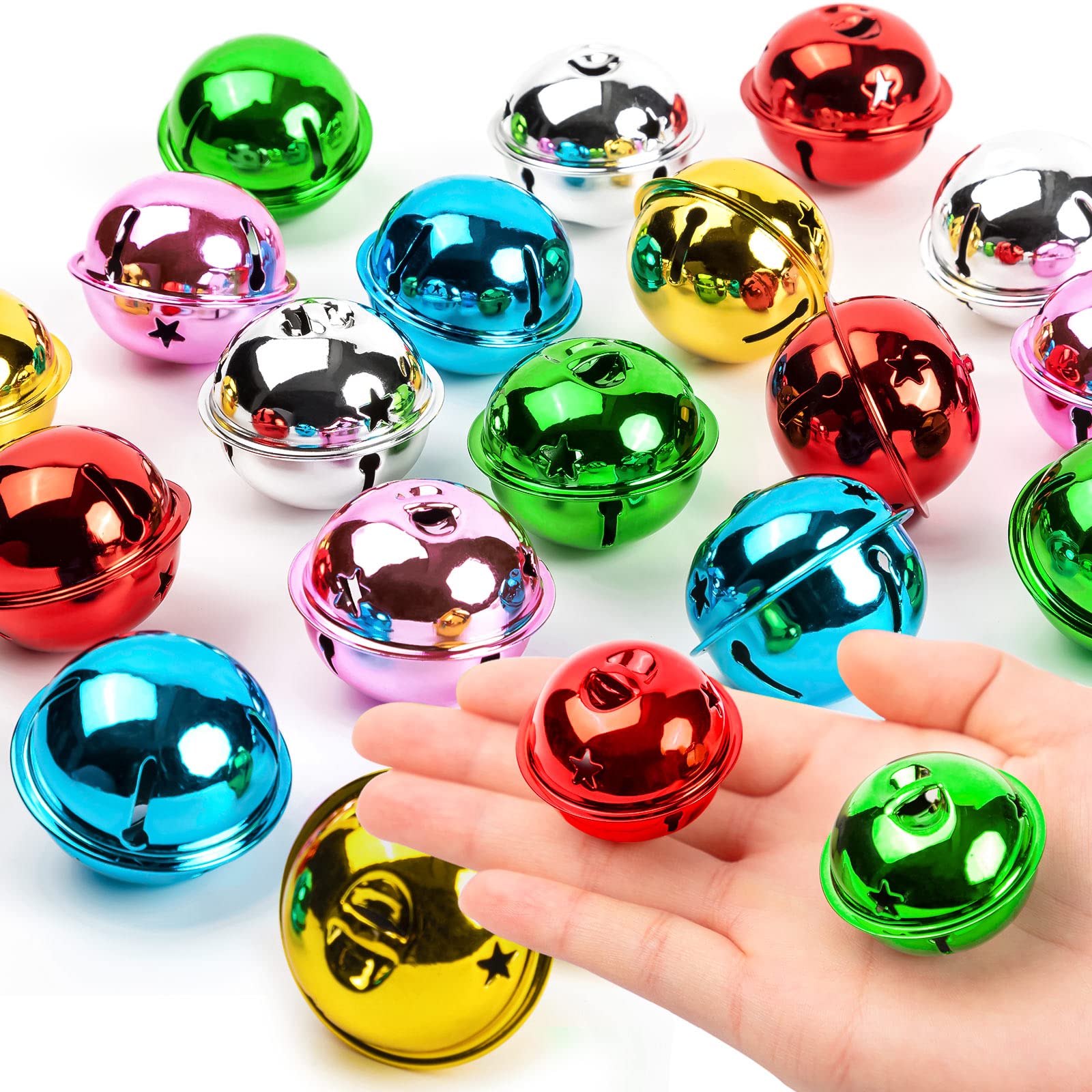 Photo 1 of 18PCS Large Jingle Bells for Crafts, 1.6" Metal Bell Craft for Christmas Home Holiday Decoration
