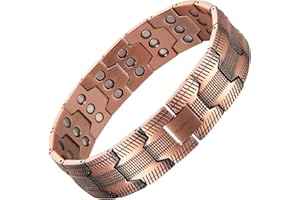 MagEnergy Copper Bracelet for Men 3X Magnetic Bracelets 99.99% Pure Copper Wristband Adjustable Jewelry Gift with Sizing Tool