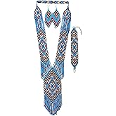 Weavish Long Beaded Necklace – Boho Native Handmade Seed Bead Tassel Necklace, Bohemian Large Statement Beaded Necklace for Women (craftscorner-va2)