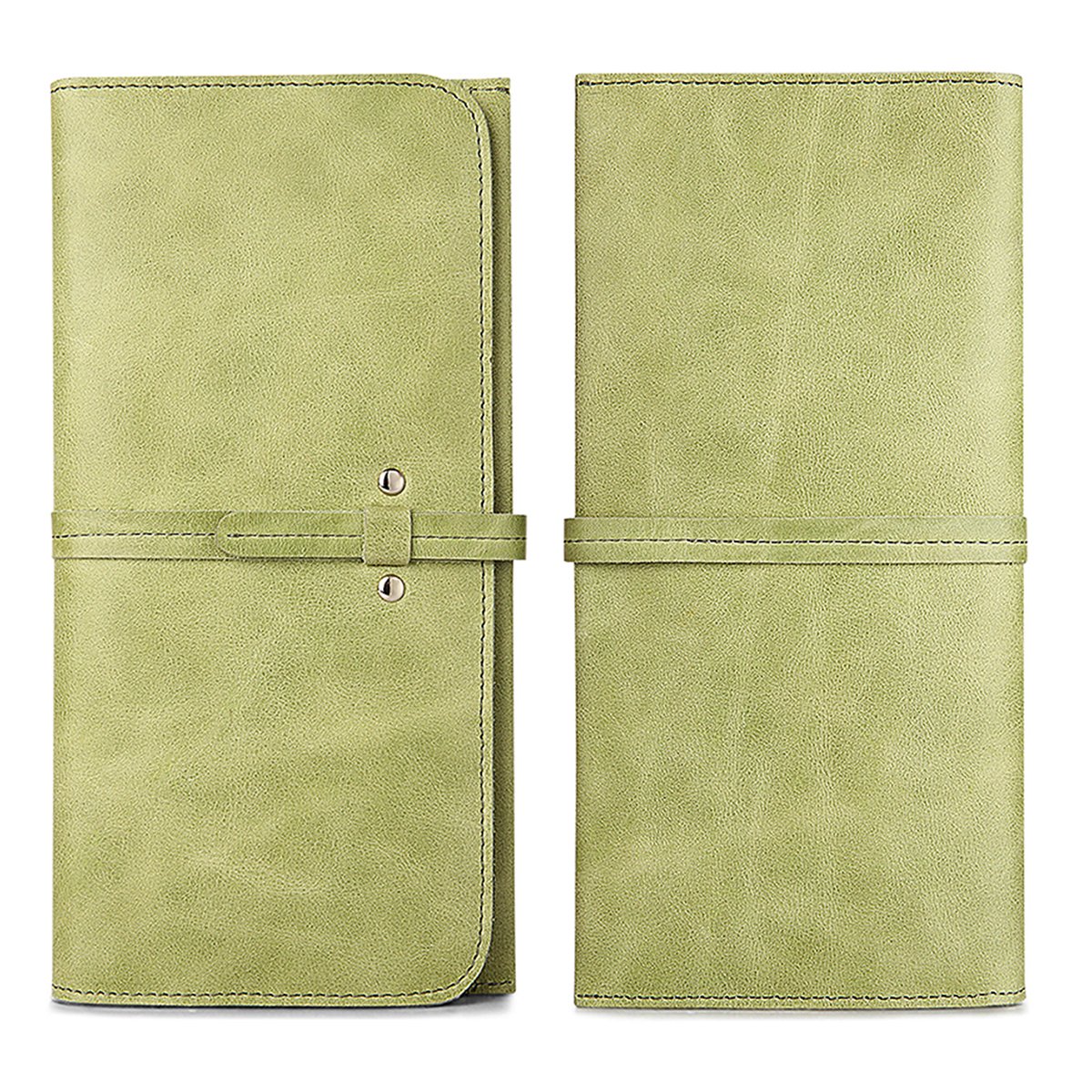 ZOOLER GLOBAL Women’s Genuine Leather Clutch Wallets Wristlet Organizer Purse with Large Space Card Hold Green