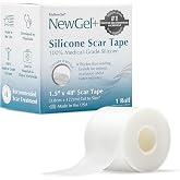 NewGel+ Medical-Grade Silicone Scar Tape Roll, 1.5" x 48" by MyNewGel | For old &amp; new scars, post-surgery, keloids, C-sections, burns, ultra-thick 1 mm clinical silicone tape roll, made in the USA