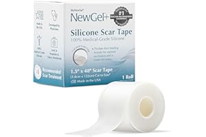NewGel Plus Silicone Scar Tape Roll – 100% Medical-Grade Silicone Scar Sheets for Surgery, C-Section, Keloid & Acne Scars – E