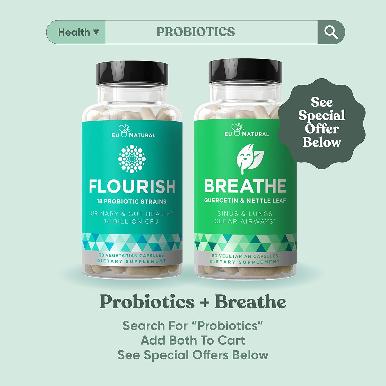 BREATHE Sinus & Lungs Breathing – Seasonal Nasal Health, Immune Support, Open & Clear Airways, Bronchial Wellness, Healthy Chest – Quercetin, Nettle Leaf, Bromelain Pills – 60 Vegetarian Soft Capsules: Health & Personal Care