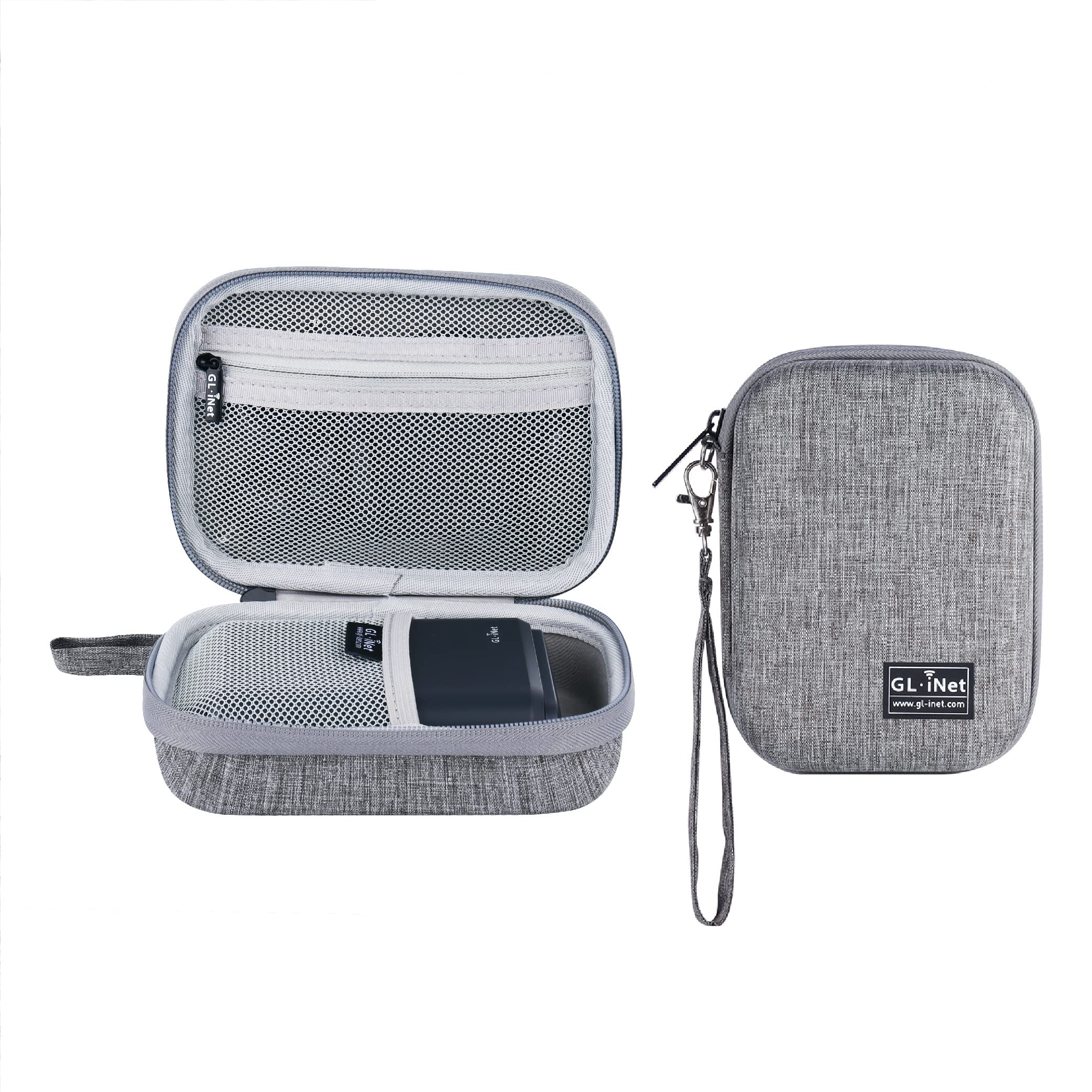 Gadget Organizer Case for Travel Routers GL-AXT1800/ GL-MT1300/ GL-SFT1200/ GL-E750, Chargers, Cables & Accessories, Sturdy & Durable Pouch, Hand-carry EVA bag, Anti-shock, Water Resistant (Grey)