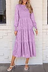 PRETTYGARDEN Women's Fall Spring Midi Dress Long